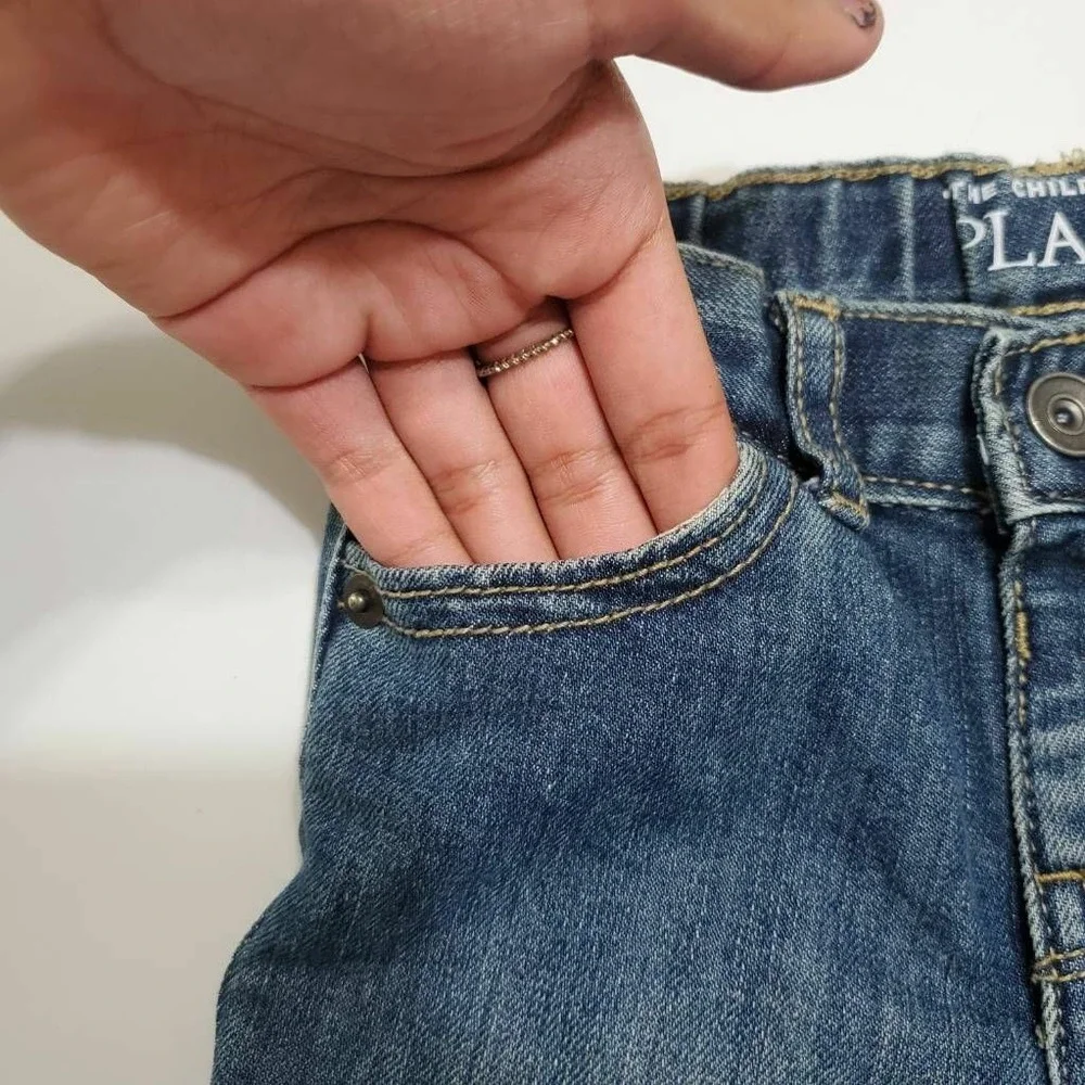 The Children's Place Unisex Skinny Jeans Blue Pockets Medium Wash Denim 12-18 M